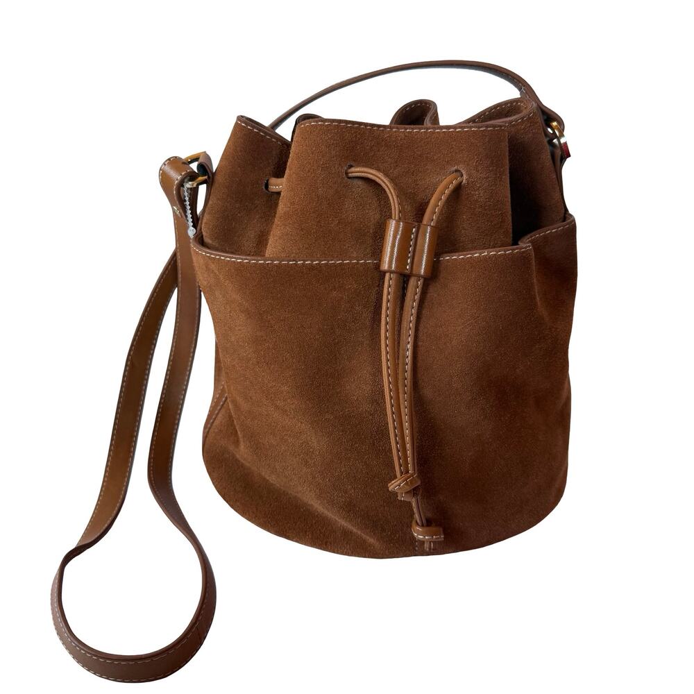 J.McLaughlin Women's Brown Ariana Suede Bucket Bag